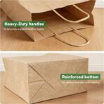 Small Paper Gift Bags with Handles Brown Paper Bags 100 pcs 5.9"x3.1"x8.2",Sturdy Small Gift Bag Bulk Kraft Wrap Shopping Bags for Small Business Retail Merchandise Wedding Birthday Goodie Party Favor - Image 5