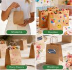 Small Paper Gift Bags with Handles Brown Paper Bags 100 pcs 5.9"x3.1"x8.2",Sturdy Small Gift Bag Bulk Kraft Wrap Shopping Bags for Small Business Retail Merchandise Wedding Birthday Goodie Party Favor - Image 8