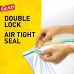 Glad Zipper Food Storage Plastic Bags - Quart - 25 Count - Image 3