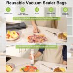 TomCare Vacuum Sealer Bags for Food: 50 PCS with 6 Clips - 12x19”(XL, 10PCS) 12x13”(L, 20PCS) 10x11”(M, 20 PCS) Reusable Vacuum Seal Bags Food Storage Vacuum Bags for Sous Vide Freezer Microwave - Image 4