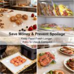 TomCare Vacuum Sealer Bags for Food: 50 PCS with 6 Clips - 12x19”(XL, 10PCS) 12x13”(L, 20PCS) 10x11”(M, 20 PCS) Reusable Vacuum Seal Bags Food Storage Vacuum Bags for Sous Vide Freezer Microwave - Image 8