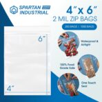 Spartan Industrial - 4” X 6” (1000 Count) 2 Mil Clear Reclosable Zip Plastic Poly Bags with Resealable Lock Seal Zipper - Image 3