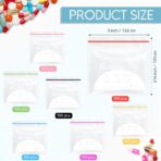 Fulmoon 350 Pcs Bulk Pill Pouch Bags Disposable 7 Colors Zipper Pills Bag Daily Travel Medicine Organizer Storage Pouches Clear Reusable for Small Items Storage(Candy Colors) - Image 3