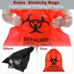 Geiserailie 140 Pcs Drawstring Biohazard Waste Bags 10 Gallon 24" Red Biohazard Bags No Leak 2 Mil Thickened Trash Can Liner for Hospital Infectious Waste Disposal - Image 4