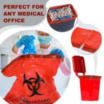 Geiserailie 140 Pcs Drawstring Biohazard Waste Bags 10 Gallon 24" Red Biohazard Bags No Leak 2 Mil Thickened Trash Can Liner for Hospital Infectious Waste Disposal - Image 5