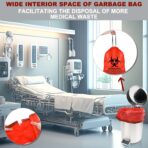 Geiserailie 140 Pcs Drawstring Biohazard Waste Bags 10 Gallon 24" Red Biohazard Bags No Leak 2 Mil Thickened Trash Can Liner for Hospital Infectious Waste Disposal - Image 6
