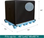 Water Resistant Pallet Cover, 420D Heavy-Duty Zipper Pallet Cover to fit Pallets Up to 48" x 42" x 48" Waterproof, Stain-Resistant, Dustproof, Cargo PalletCovers with UV Protection Black - Image 3