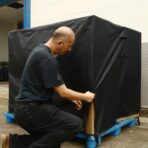 Water Resistant Pallet Cover, 420D Heavy-Duty Zipper Pallet Cover to fit Pallets Up to 48" x 42" x 48" Waterproof, Stain-Resistant, Dustproof, Cargo PalletCovers with UV Protection Black - Image 4