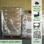 Farm Plastic Supply - Pallet Cover Bags 5 Pack - 3 Mil Clear (55" x 53" x 75") - Heavy Duty Construction Grade Strength Pallet Bags, Polyethylene Pallet Bags, Outdoor Protection, and Pallet Storage - Image 3