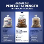 Plasticplace Heavy Duty 55-60 Gallon Trash Bags – Clear Garbage Can Liners (38” x 58”) – Durable Multiuse, Puncture-Resistant, 50 Count – Ideal for Kitchens, Warehouses and Recycling Trashbags 1.5 Mil - Image 7