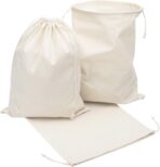 DR 100% Cotton Muslin Drawstring Bags (12x16 Inch - 6-Pack) Large Beige Fabric Cotton Shoe Bag and Storage Pouches for Shoes Storage Pantry Gifts Laundry Travel - Image 6