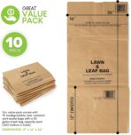 30 Gallon Kraft Lawn and Leaf Bags (10 Pack) Eco-Friendly Heavy Duty Large Paper Trash Bags, Tear Resistant Yard Waste Bags for Grass Clippings, Wet and Dry Leaves, Weeds, Twigs - Image 3