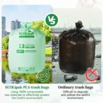 ECOLipak 13 Gallon Compostable Trash Garbage Bags, 50 Count (1 Roll) Biodegradable Heavy Duty Bathroom Kitchen Trash Bags for Home/Office, US BPI ASTM D6400 and OK Compost Home Certified - Image 5