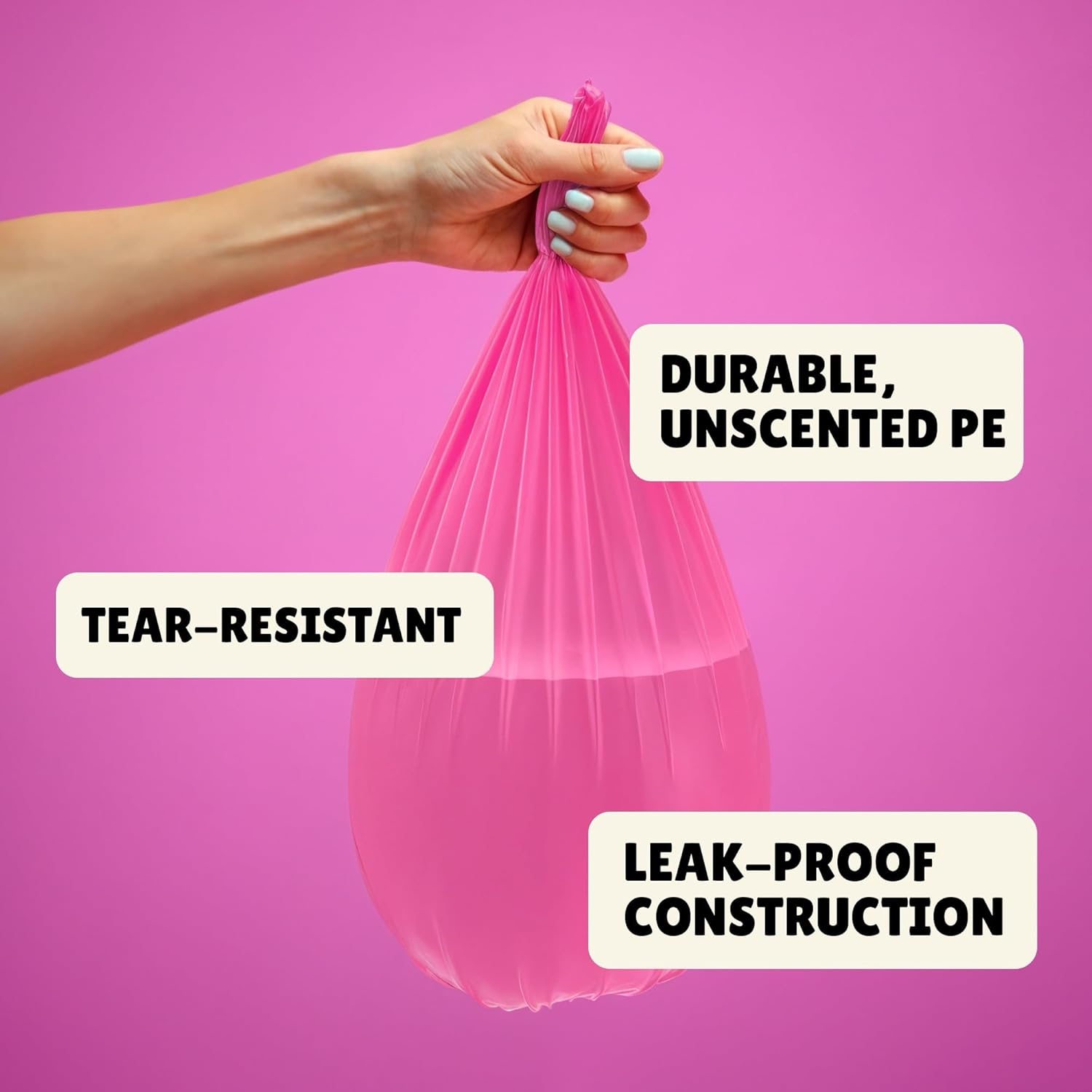 Forid Small Trash Bags for Bathroom - 2.6 Gallon Garbage Bags Unscented,Extra Thick Strong Wastebasket Can Liners for Home Office Bedroom,150 Bags Multi Colored - Image 4