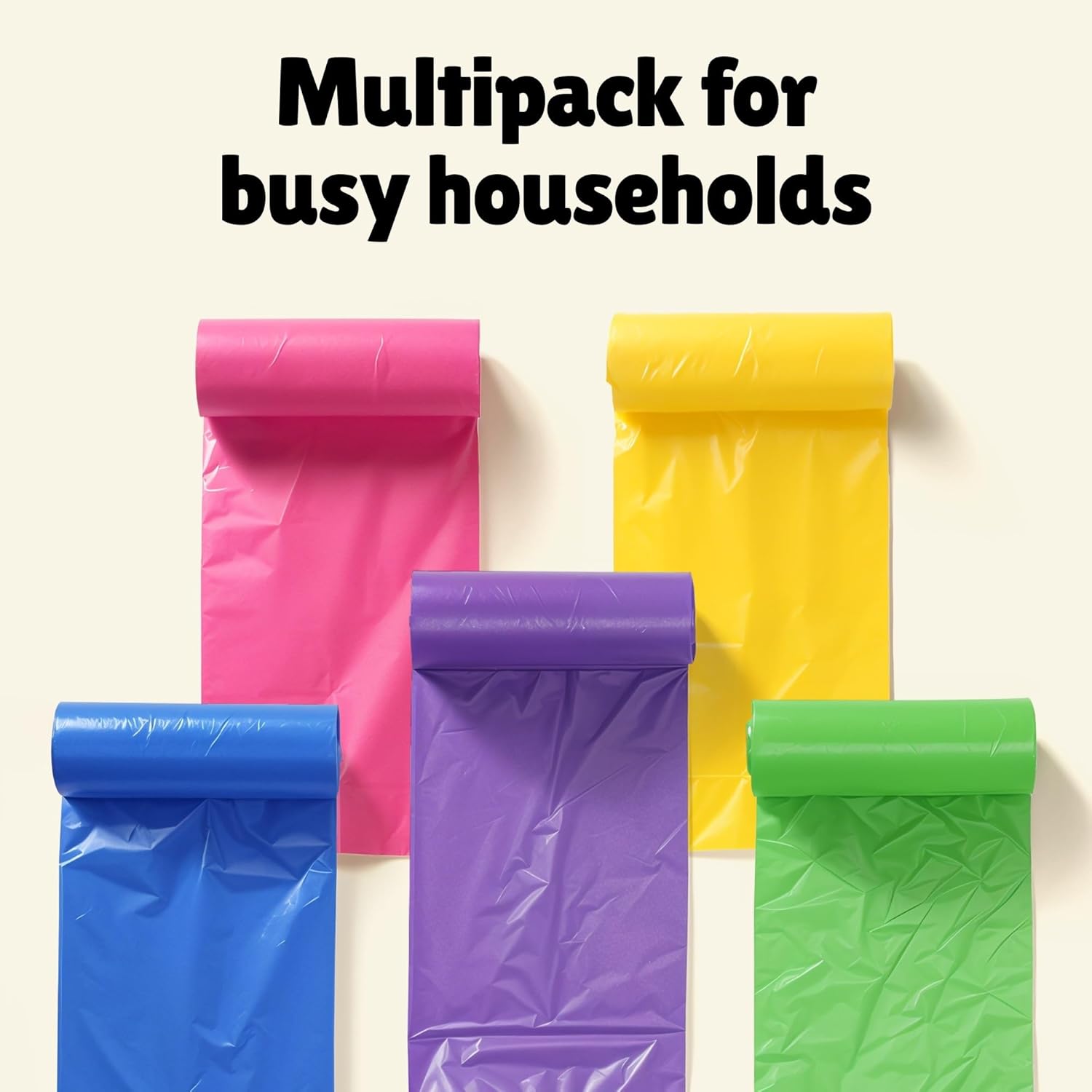 Forid Small Trash Bags for Bathroom - 2.6 Gallon Garbage Bags Unscented,Extra Thick Strong Wastebasket Can Liners for Home Office Bedroom,150 Bags Multi Colored - Image 7