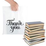 100 Pcs White 12x15" Thank You Bags, Shopping Bags for Goodie, Boutique, Retail, Party Gifts, Clothes, Reusable Plastic Bag with handles (White) - Image 4