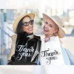 100 Pcs White 12x15" Thank You Bags, Shopping Bags for Goodie, Boutique, Retail, Party Gifts, Clothes, Reusable Plastic Bag with handles (White) - Image 7