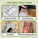Plant-Based Cello Bags, 85 Count Compostable Storage Bags, Self-Sealing Translucent Frosted Bag for Clothes Snacks Cosmetics, Biodegradable Packaging with Resealable Closure, Medium - Image 7