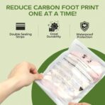 Plant-Based Cello Bags, 85 Count Compostable Storage Bags, Self-Sealing Translucent Frosted Bag for Clothes Snacks Cosmetics, Biodegradable Packaging with Resealable Closure, Medium - Image 8