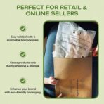 Plant-Based Cello Bags, 85 Count Compostable Storage Bags, Self-Sealing Translucent Frosted Bag for Clothes Snacks Cosmetics, Biodegradable Packaging with Resealable Closure, Medium - Image 9