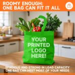 100 Pcs Custom Non-woven Bags with Handle, Custom Tote Bags Bulk, Personalized Reusable Grocery Bags, Shopping Bags, Customized Promotional Item Totes for Business Activities, Store - Image 4