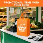 100 Pcs Custom Non-woven Bags with Handle, Custom Tote Bags Bulk, Personalized Reusable Grocery Bags, Shopping Bags, Customized Promotional Item Totes for Business Activities, Store - Image 5
