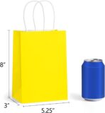 BagDream 5.25x3x8 Inch 100Pcs Yellow Gift Bags with Handles Small Kraft Paper Bags Bulk for Welcome Party Favors, Baby Shower, Goody, Treat, Retail, Grocery Paper Sacks - Image 3