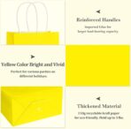 BagDream 5.25x3x8 Inch 100Pcs Yellow Gift Bags with Handles Small Kraft Paper Bags Bulk for Welcome Party Favors, Baby Shower, Goody, Treat, Retail, Grocery Paper Sacks - Image 5