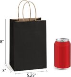 BagDream Kraft Paper Bags 25Pcs 5.25x3x8 Inches Small Paper Gift Bags with Handles Bulk for Party Favor, Retail, Merchandise, Black Gift Sacks - Image 3