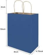 bagmad 50 Pack 8x4.75x10 Inch Medium Blue Kraft Paper Bags with Handles Bulk, Gift Bags, Craft Grocery Shopping Retail Party Favors Wedding Business Sacks (Blue, 50pcs) - Image 4