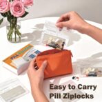 Pill Bags for Travel Pill Pouches 3 x 2.75 inch Pack of 130 Travel Pill Organizer for Medicine with Write on Label Clear Ziplock Seal Waterproof BPA Free - Image 5