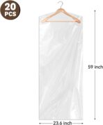 20 PCS 60 Inch Plastic Garment Bag, Dry Cleaner Bags Laundry Bags, Clear Hanging Clothing Covers for Long Dresses Skirt Coat Suit Shirt Jacket - Image 3