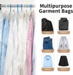 20 PCS 60 Inch Plastic Garment Bag, Dry Cleaner Bags Laundry Bags, Clear Hanging Clothing Covers for Long Dresses Skirt Coat Suit Shirt Jacket - Image 7