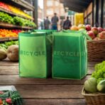 G.U.S. Recycle Bags for Home, Kitchen, Office | Waterproof, Durable, Easy to Wash, Reusable w/Extra Sturdy Handles | Made of recycled materials, 30L Capacity ea. | Set of 2 - Image 3