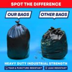 Tasker Contractor Garbage Bags 55 Gallon Heavy Duty 3 Mil (32 Count w/Ties) 60 Gal Contractor Bags 3 Mil. 55 Gallon Heavy Duty X-Large Black Trash Bags 50 Gal, - Image 3