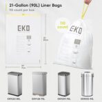 EKO 21 Gallon / 50-90 Liter,110 CountDrawstring Trash Bags, Extra-Strong Unscented Garbage Bags, Easy-Dispense Roll for Kitchen & Household Use, Resists Tears, Leaks and Punctures, Code G, White - Image 6