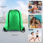 KUUQA 40Pcs Green Drawstring Backpack Bag Bulk Sack Drawstring Bags Bulk String Bags Storage Bags for Sport Gym Traveling - Image 3