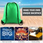KUUQA 40Pcs Green Drawstring Backpack Bag Bulk Sack Drawstring Bags Bulk String Bags Storage Bags for Sport Gym Traveling - Image 5