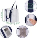 VENO 4 Pack Reusable Grocery Bags, Heavy-Duty Shopping Bags with Handles, Bags for Shopping Cart with Hard Bottom to Stand Upright, Foldable, Multi-Purpose(Clear, 4 Pack) - Image 4