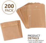 Paper Sandwich Bags Kraft Brown (200 Pack), Commercially Compostable Food Grade Unbleached Kraft Paper for Bakery, Cookies, Treats, Snacks, Sandwiches - Image 3