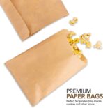 Paper Sandwich Bags Kraft Brown (200 Pack), Commercially Compostable Food Grade Unbleached Kraft Paper for Bakery, Cookies, Treats, Snacks, Sandwiches - Image 4