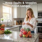Food Storage Bags, 12" x 16" Clear Plastic Produce Bags, for Food, Fruit, Vegetable, Kitchen, Refrigerator Storage, 350 Bags/Roll (1 Rolls) - Image 8