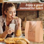 30 Pcs Paper Bread Bags for Homemade, Sourdough Bread Bags and Paper Bakery Bag with Window for Baked Food Packaging Storage, Pack Breakfast and Lunch, Large Kraft 13.7x8.2x3.5inch Brown - Image 6
