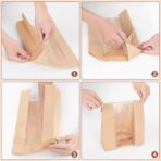 30 Pcs Paper Bread Bags for Homemade, Sourdough Bread Bags and Paper Bakery Bag with Window for Baked Food Packaging Storage, Pack Breakfast and Lunch, Large Kraft 13.7x8.2x3.5inch Brown - Image 7