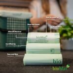 bioMat 35 Gallon Compostable Trash Bags, 30 Count, Biodegradable Kitchen Food Scrap Waste Bags, BPI ASTM D6400 and CMA Certified, Tall Kitchen Compost bags for Food Waste - Image 5