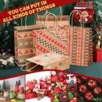 Yeplan 24Pcs Kraft Christmas Gift Bags,9"x7.3"x3.3" Christmas Wrapping Bags with Handles,Xmas Gift Bags for Holiday Party Favors and Decor Supplies - Image 4