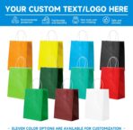 50 PCS Custom Paper Bags, Personalize Printed Kraft Paper Bags for Small Business, 8x4.5x10.8 Inch, Personalized Gift Bag with Logo, Shopping Paper bag with Handle, Goodie Bag - Image 7