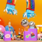 BagDream 5.25x3x8 Inch 100Pcs Purple Gift Bags with Handles Small Kraft Paper Bags Bulk for Welcome Party Favors, Baby Shower, Goody, Treat, Retail, Grocery Paper Sacks - Image 7