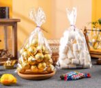 NPLUX 100 Pack Cellophane Bags Small Plastic Cookie Bag Clear Treat Bags with Twist Ties for Small Gift Party Favors, Bakery, Candy, Popcorn (6×10In) - Image 3