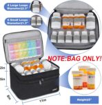 Medicine Storage Bag,Double Layers Pill Bottle Organizer Bag Empty with Lockable Zipper&Adjustable Divider,Medication Travel Carrying Bag for Pills,Vitamins,Medical Supplies - Image 4
